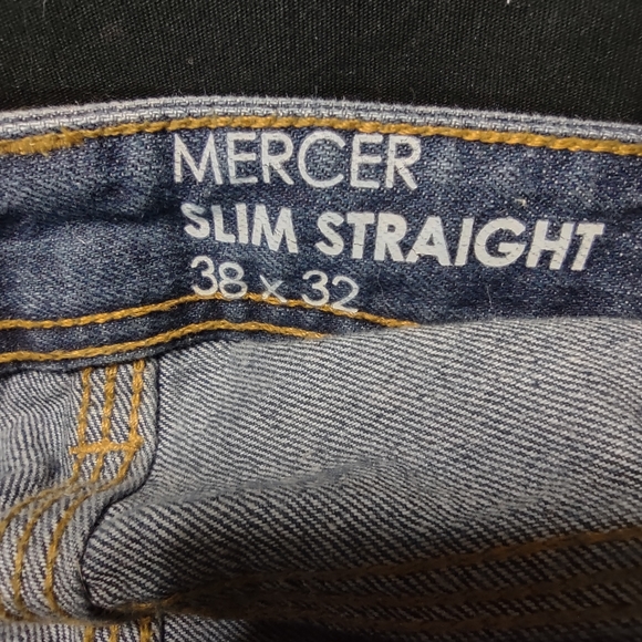 Sean John Mens Jeans Sz 38x32 Mercer Slim Straight Dark Blue Wash - Picture 3 of 4